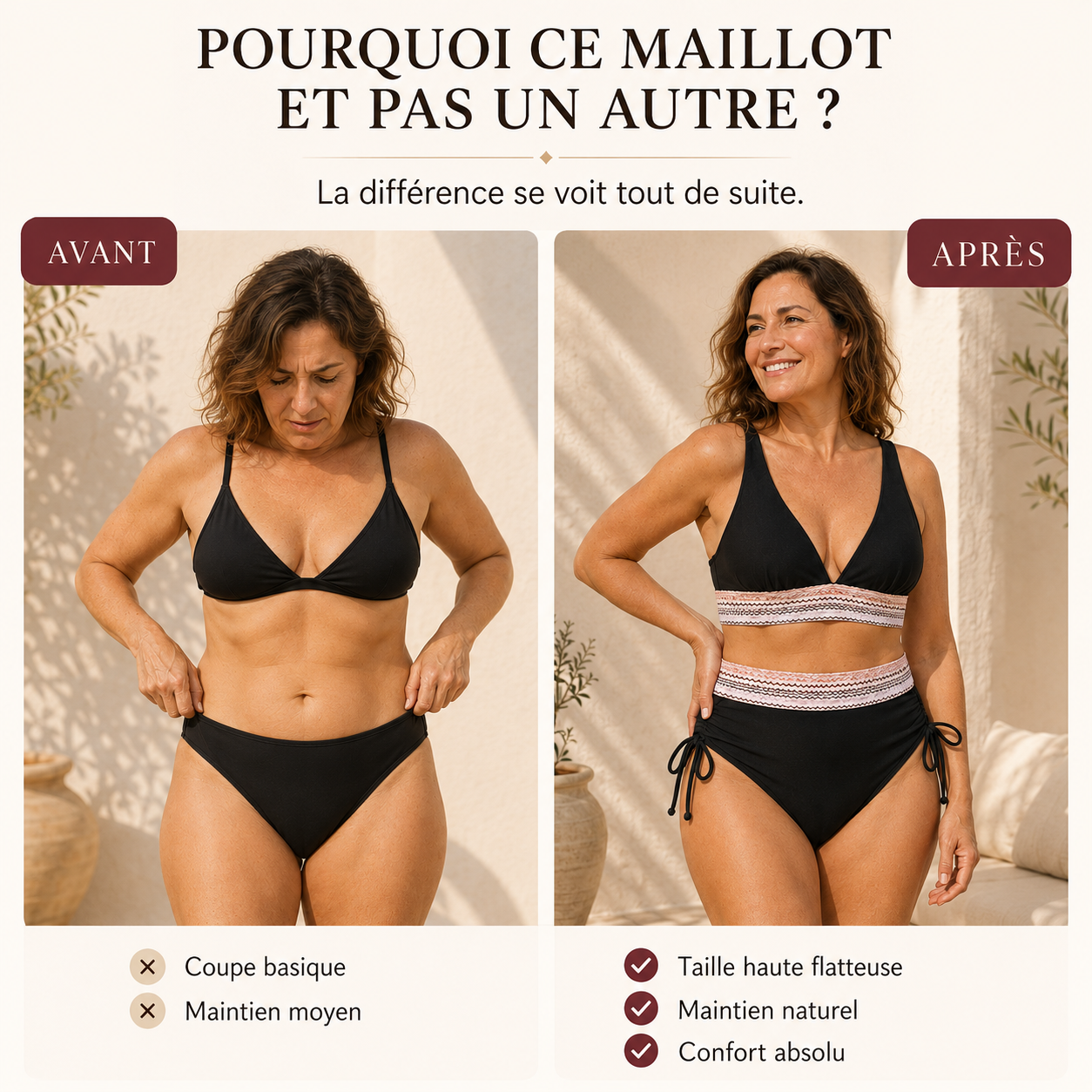 Bikini Sculptant Ventre plat, Le Maillot dans Lequel on Respire - Brin de Malice