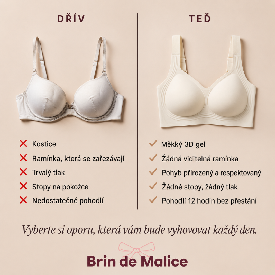 3D gelová push-up podprsenka bez kostic – Brin de Malice